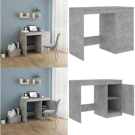 Bureau Gris béton 100x50x76 cm Bois d'ingénierie - Bureau Design ...