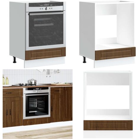 Armoires De Four 2 Pièces VidaXL Style Porto Noir - Bois D'ingénierie, Pieds Réglables - Pour Rangement Four/micro-ondes - 9