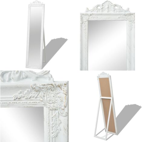 Miroir Baroque Prunk CHATEAU MONFORT - 196 Cm, Cadre Bois/stuc Doré - Miroir Pleine Corps Antique - Neuf
