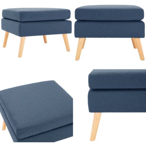 VidaXL Tabouret Avec Pieds En Bois Siège Pouf Repose-Pied Tabouret De Canapé Salon Salle De Séjour Chambre à Coucher Intérieur Gris Clair Velours