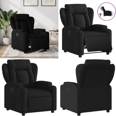 Omabeta Fauteuils - Fauteuil inclinable électrique Noir Similicuir