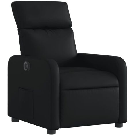 Fauteuil massant inclinable électrique noir similicuir