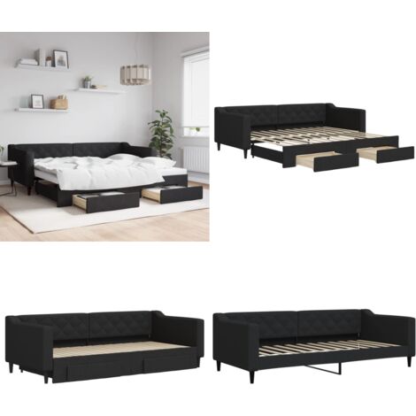 YEHTOKHOME - Lit De Jour Canapé-lit Multifonction Avec Rangement, Ports USB/C Et Lit Escamotable - 90x200 Cm - Beige/Gris - 3