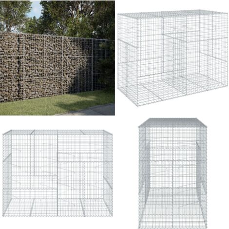 Panier Gabion Avec Couvercle 150x100x30 Cm - Fil Galvanisé Robuste Pour Clôture & Aménagement