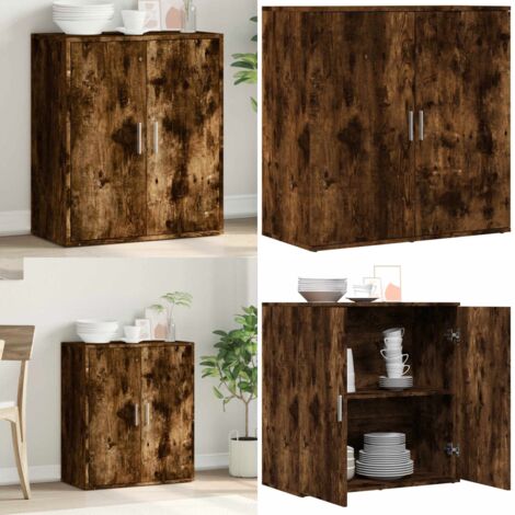 Buffet Moderne En Chêne 79x38x80 Cm - Meuble De Rangement Avec Tiroir Et Portes Pivotantes Pour Salon/cuisine - 3