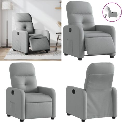 vidaXL Fauteuil Gris clair Tissu - par-pieces | Rakuten