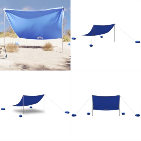 Auvent De Plage 78 Pieds Carrés Ripstop Alu - Rayures Régate, Protection UV50+
