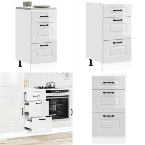 Armoire De Cuisine Basse – Meuble Sous évier Chêne Fumé – Avec Tiroir Et Porte – Pieds Réglables