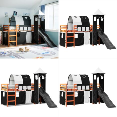 Rideaux Pour Lit Mezzanine Avec Tour - Ensemble Déco Chambre Enfant, 100% Polyester, Poches De Rangement Incluses