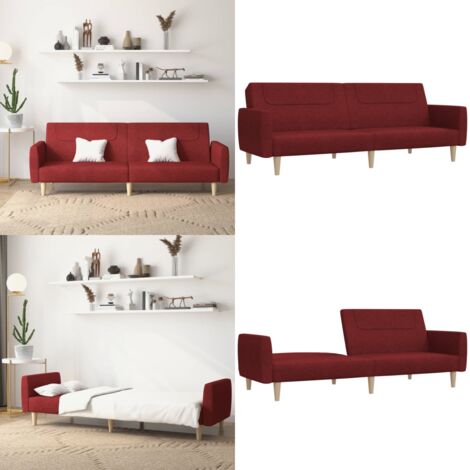 Canapé Convertible 2 Places Sofibo - Rouge - Dimensions 170x90 Cm - Occasion