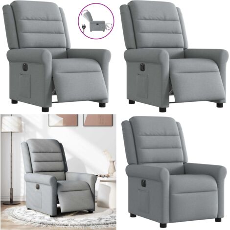 Fauteuil Inclinable Électrique Gris – Relaxation Maxi, Moteur Silent, Inclinaison 135°, Poche Latérale