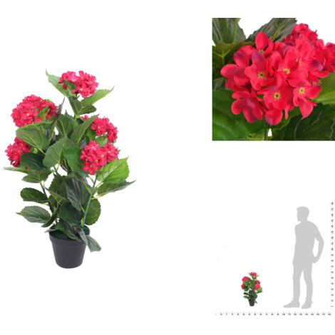 Plante hortensia artificielle avec pot 60 cm Rouge - Plante ...
