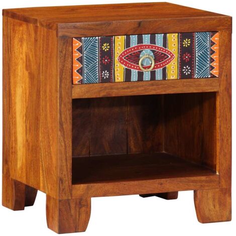 Table De Chevet Baroque Italienne – Début XXe, Bois De Noyer, Style Ancien