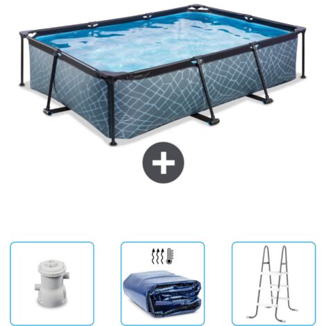 Exit-toys Piscine Exit Rectangulaire - Effet Pierre - 300x200x65 cm - 4-pièces SCB83 (1/3)