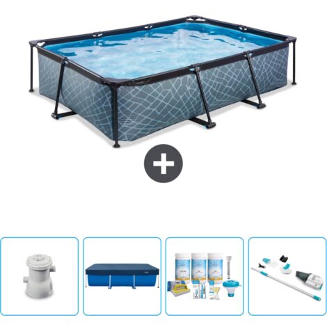 Exit-toys Piscine Exit Rectangulaire - Effet Pierre - 300x200x65 cm - 5-pièces  SCB5 (1/4)