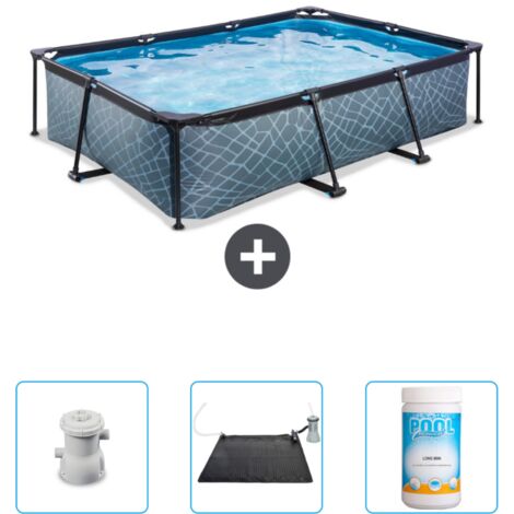 Exit-toys Piscine Exit Rectangulaire - Effet Pierre - 300x200x65 cm - 4-pièces SCB80 (1/3)