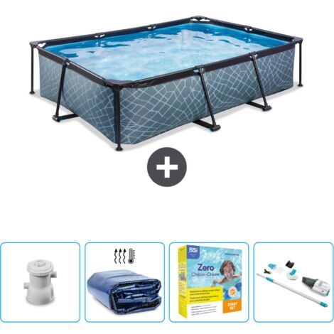 Exit-toys Piscine Exit Rectangulaire - Effet Pierre - 300x200x65 cm - 5-pièces  SCB12 (1/4)