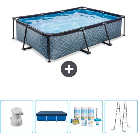 Exit-toys Piscine Exit Rectangulaire - Effet Pierre - 300x200x65 cm - 5-pièces SCB6 (1/4)