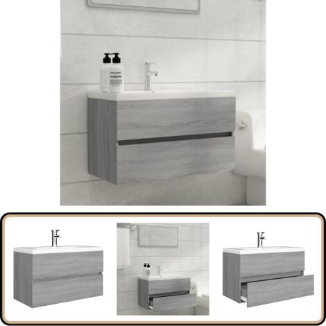 Homiuse 80x38,5x45 Cm Meuble Lavabo Avec Bassin IntéGré