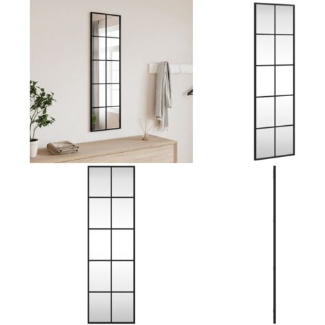 AICA Miroir Rectangulaire Noir  Mat  Suspendu Horizontalement Et Verticalement 70 50cm 93571251