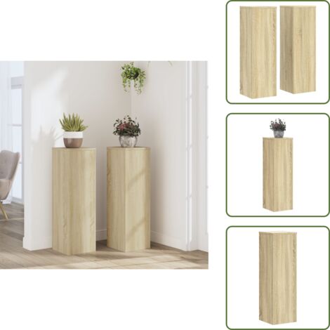 Support De Plantes En Bois Stable 2 Niveaux Convertibles - Montage Facile, Polyvalent Intérieur/Extérieur, Sans Rayures Sur Le Sol