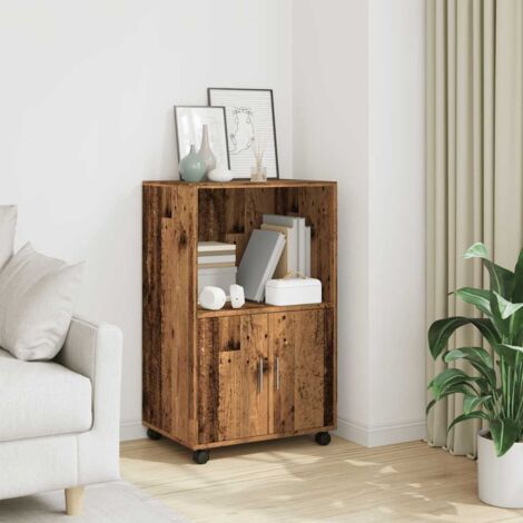 Armoire à roulettes chêne sonoma 55x40x91 cm bois d'ingénierie