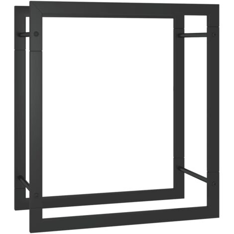 Portant de bois de chauffage avec base Noir 37x37x113 cm Acier