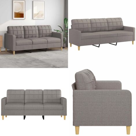 Canapé 3 places Taupe 180 cm Tissu vidaXL | Leroy Merlin