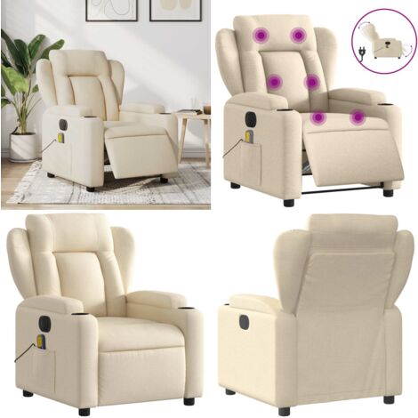 Fauteuil Massage électrique Inclinable – Noir, Polyester, Chauffant – Salon