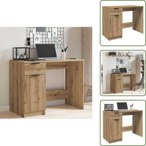 Grand Bureau D'ordinateur En Bois – Beige – 160 Cm – Modulable 80/120cm