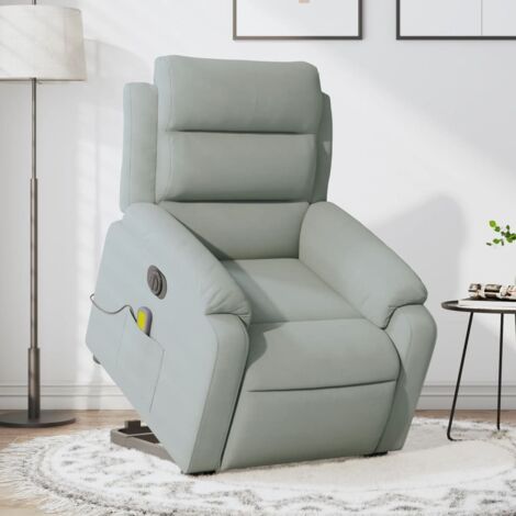 Fauteuil de massage inclinable gris similicuir