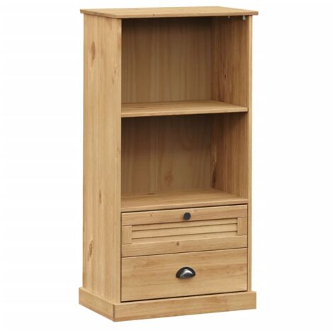 Meuble de rangement scandinave 42 cm en pin massif laqué miel Napoli