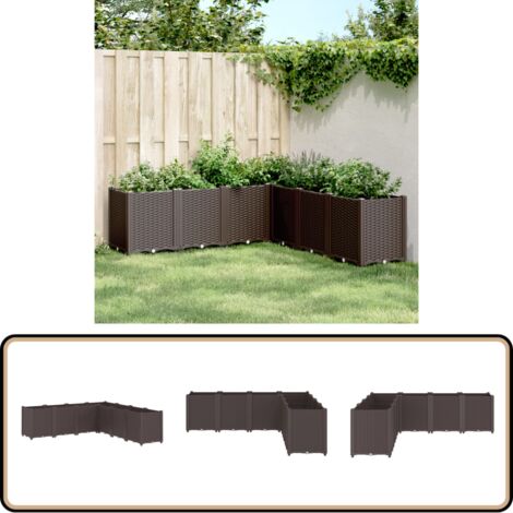 PSW Pot Collection Pot De Fleurs Triangulaire Pour Plantes D'intérieur Et D' Extérieur Et De Jardin Chocolat 34,3 X 44,5 Cm