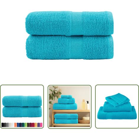 The Living Store Serviettes d'invité de qualité supérieure SOLUND 2 pcs - Serviettes Invité - Serviettes De Toilette - Serviettes De Bain - Serviettes En Coton - Serviettes Douces (1/5)