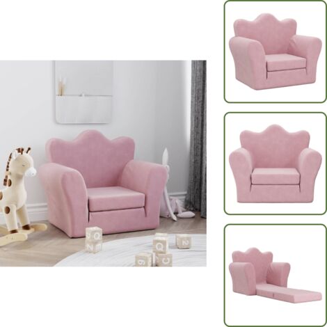 Marshmallow Furniture Canapé-Lit en Mousse 2-en-1 pour Enfants à Ouverture Rabattable, Minnie Mouse