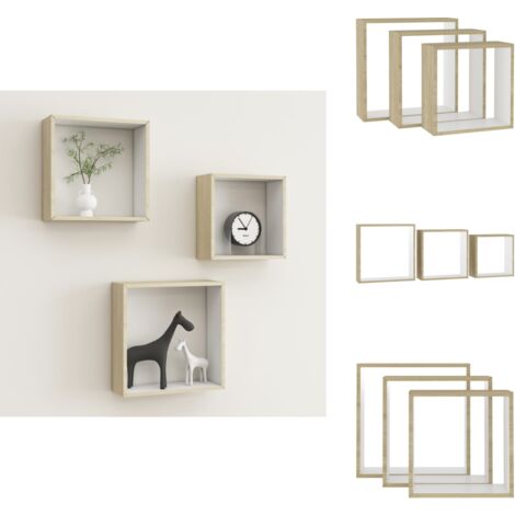 Étagères Murales Forme De Cube 6 Pcs Blanc Et Rouge