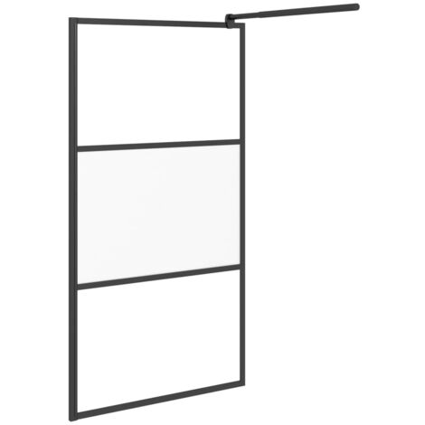 Paroi de douche Noir 115x195 cm Verre ESG dépoli vidaXL | Leroy Merlin