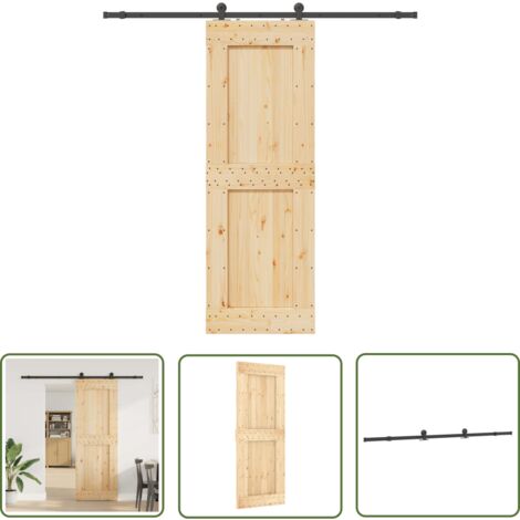 Porte coulissante et kit de quincaillerie 85x210 cm pin massif vidaXL