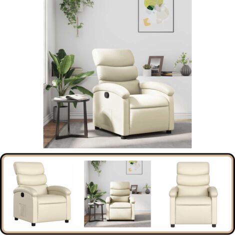 Inclinable Fauteuil inclinable Crème Similicuir - Fauteuil Inclinable - Fauteuil ...