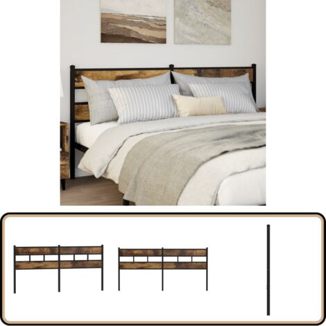 Tête De Lit 90 Cm Chêne Fumé Et Métal - Design Élégant Pour Lit Simple