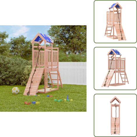 Aire de jeux d'extérieur bois massif de douglas - Aire De Jeux Enfant - Jeux Extérieur Bois - Toboggan Bois - Balançoire Bois - Cabane Enfant