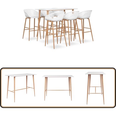 Ensemble de bar 7 pcs Blanc - Ensemble De Bar - Mobilier De Salle À ...