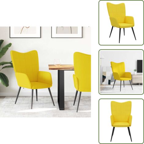 Chaise de relaxation Jaune moutarde Tissu - Fauteuil Moderne - Chaise ...