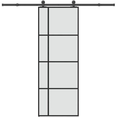Porte coulissante avec kit de quincaillerie 76x205 cm Verre ESG - Porte ...