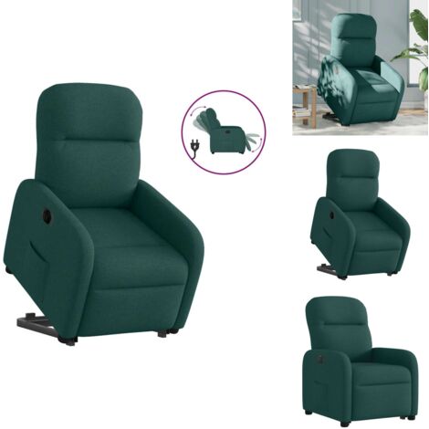 Fauteuil inclinable en bois avec repose-pieds et tissu Brique