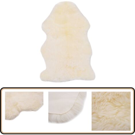 Tapis En Véritable Peau De Mouton – Naturelle – Fourrure Douce – Décoration Intérieure