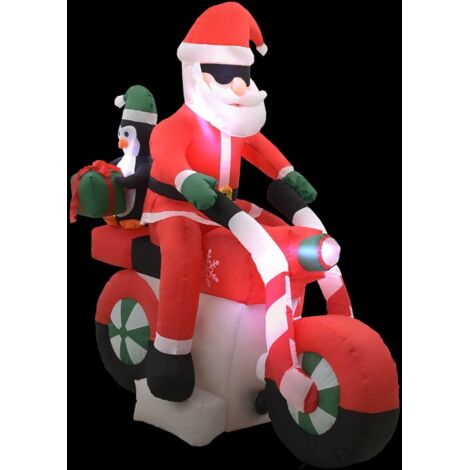 HENGMEI 120cm Décorations de Noël Gonflables Père Noël avec Cadeau avec