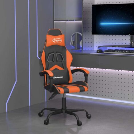 Chaise de jeu avec dossier réglable - vidaXL Chaise de jeu Noir et orange Similicuir - Chaise de jeu avec hauteur réglable (1/5)