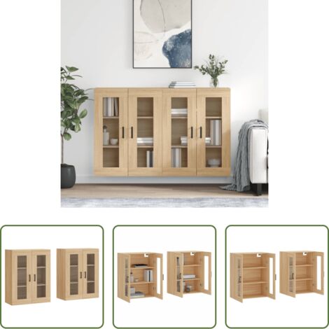 Maison Exclusive Armoires murales 2 pcs chêne sonoma bois d'ingénierie Maison Exclusive Armoires murales 2 pcs chêne sonoma bois d'ingénierie