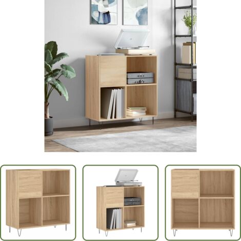 Meuble tourne-disque vidaXL - Armoire à disques chêne sonoma 84.5 cm